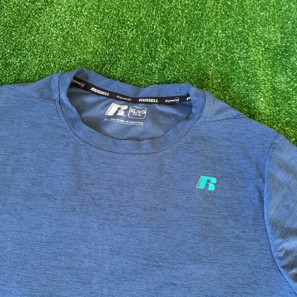 Russell kids Long Sleeve Crew Neck Dri-Power 360 Athletic Blue T-Shirt Size XL - Picture 5 of 11